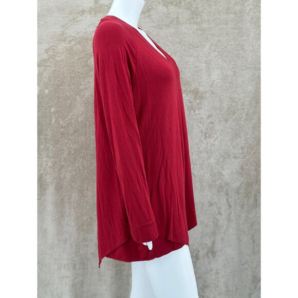 Soft‎ Surroundings Top Womens Large Red Madeline Tunic Minimalist Lagenlook NWT - Picture 3 of 10
